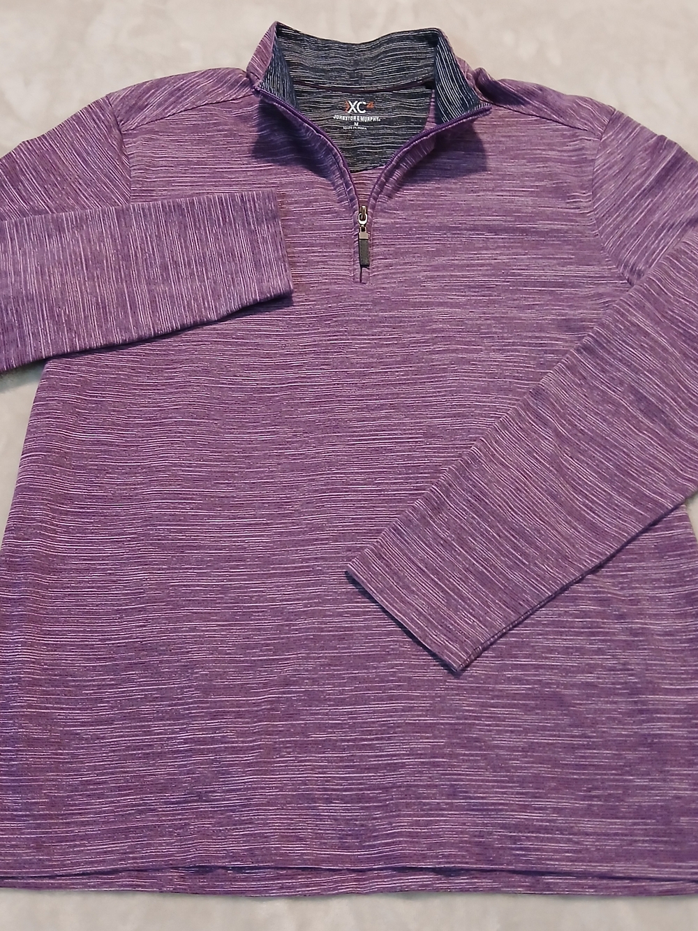 Johnston & Murphy XC4 1/4 Zip Men's M Purple Performance Pullover